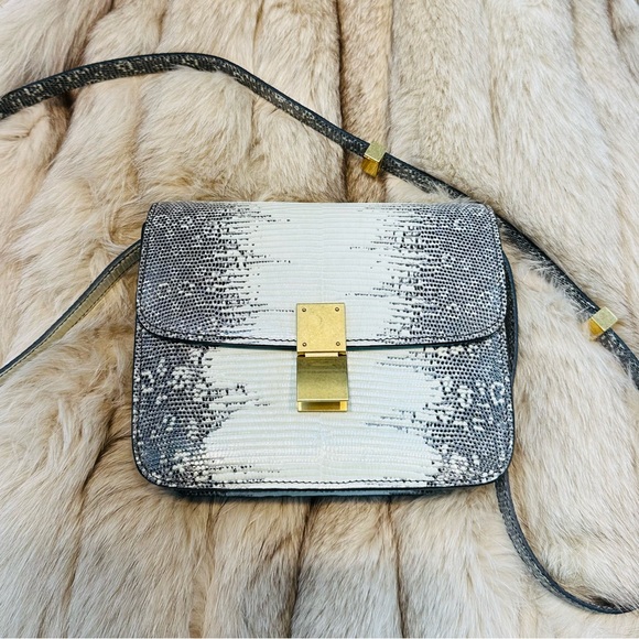 Rare CELINE Exotic Natural Lizard Classic Box Flap Bag - Picture 1 of 11